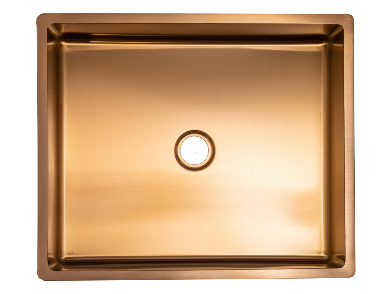 Rectangular 18 3/4" x 15 3/4" Thick Rim Stainless Steel Bathroom Vessel Sink with Drain in Rose Gold
