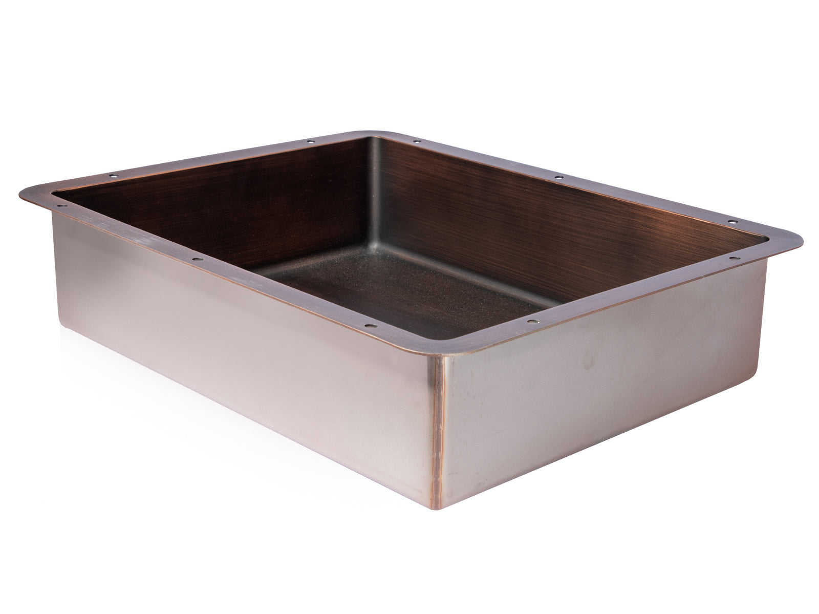 Rectangular 20" x 16" Stainless Steel Undermount Bathroom Sink with Drain in Bronze