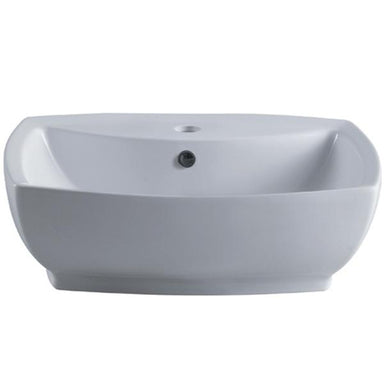 Kingston Brass Marquis White China Vessel Bathroom Sink with Overflow Hole and Faucet Hole-Bathroom Sinks-Free Shipping-Directsinks.