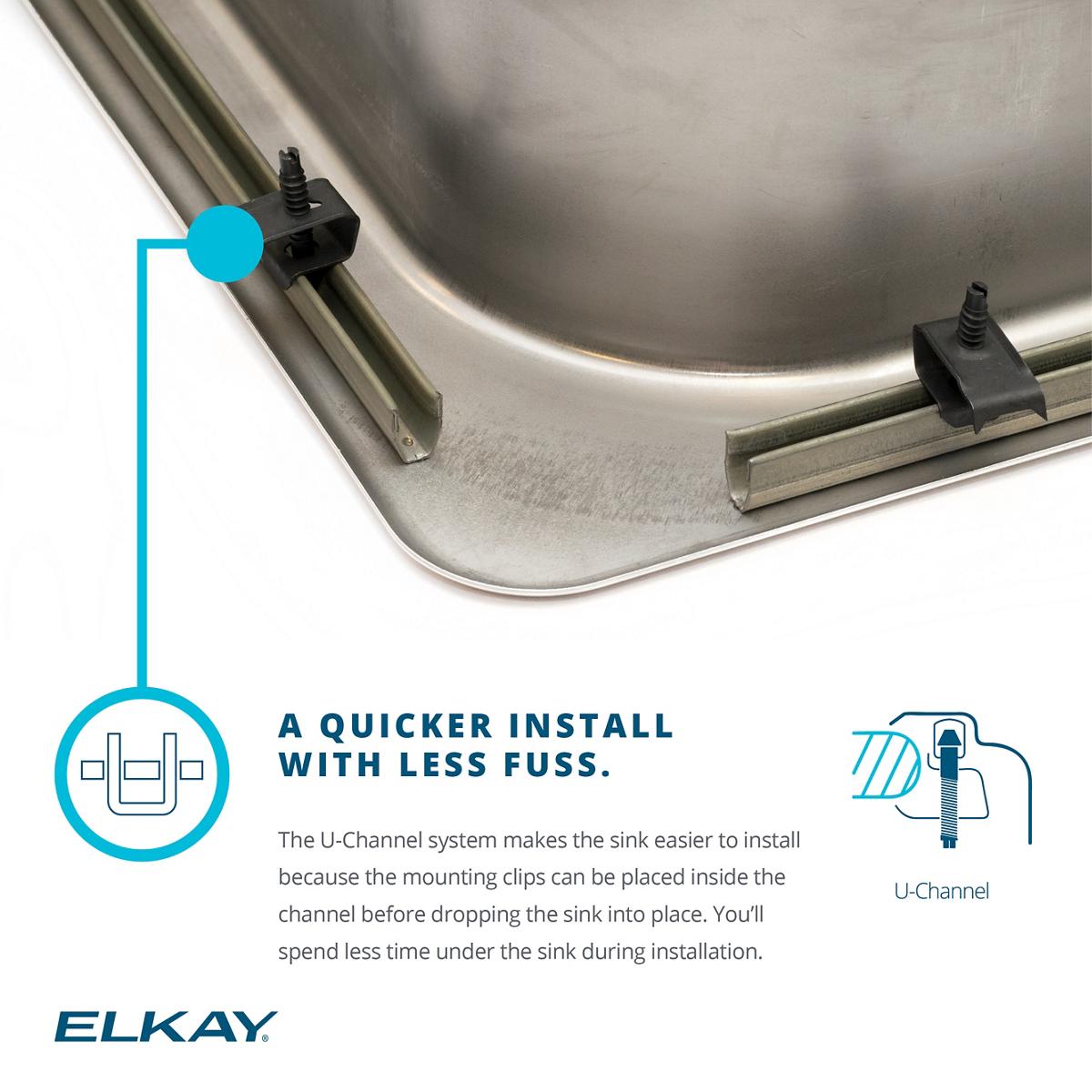 Elkay Lustertone Classic 33" x 22" x 7-5/8" Single Bowl Drop-in Stainless Steel Sink