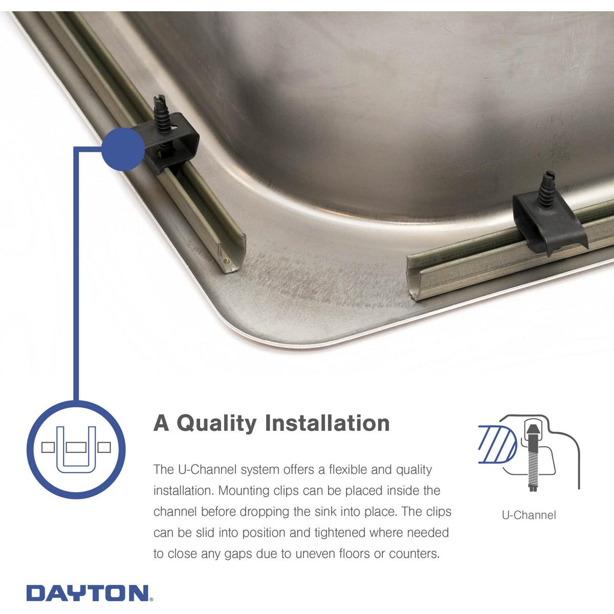 Elkay Dayton Stainless Steel 33" x 22" x 7-1/16" Equal Double Bowl Drop-in Sink and Faucet Kit