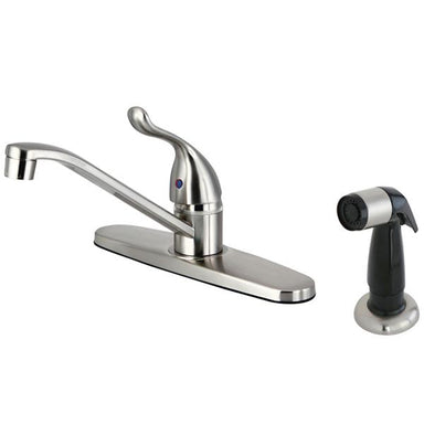 Kingston Brass Yosemite 8-Inch Centerset Kitchen Faucet with Black Side Sprayer-Kitchen Faucets-Free Shipping-Directsinks.