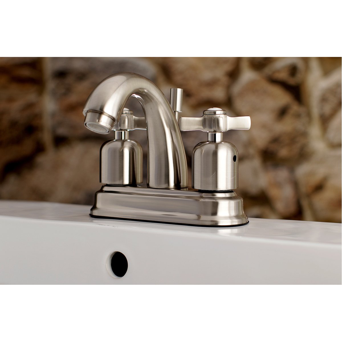 Kingston Brass Millennium Deck Mount 4-Inch Centerset Bathroom Faucet