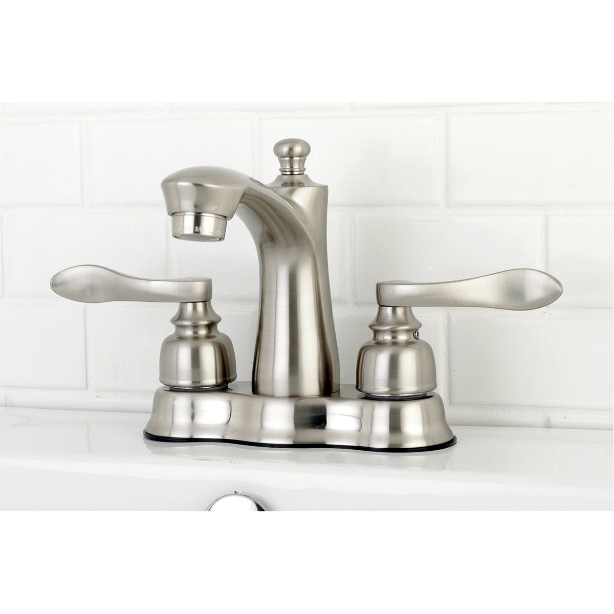 Kingston Brass NuWave French 4-Inch Centerset Deck Mount Bathroom Faucet