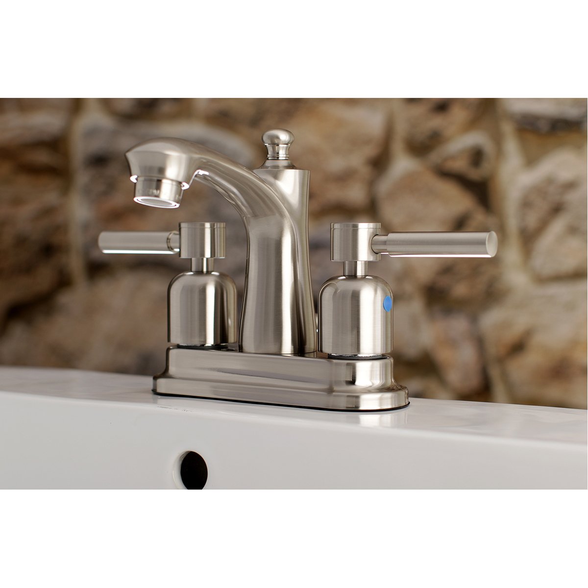 Kingston Brass Concord 4-Inch 3-Hole Centerset Deck Mount Bathroom Faucet