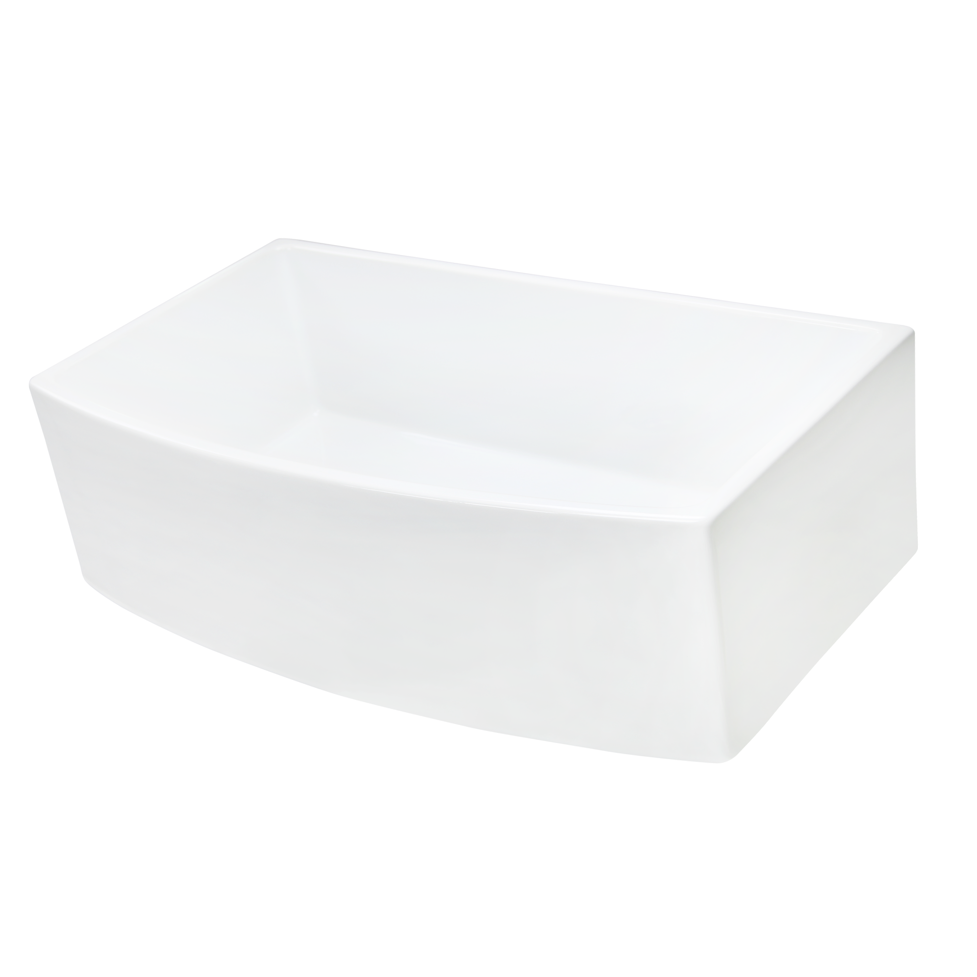 Nantucket Sinks 33 Inch White Farmhouse Fireclay Sink with Curved Apron
