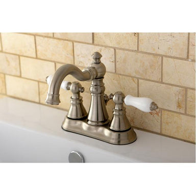 Kingston Brass American Patriot Two Handle 4" Centerset Lavatory Faucet with Retail Pop-up-Bathroom Faucets-Free Shipping-Directsinks.
