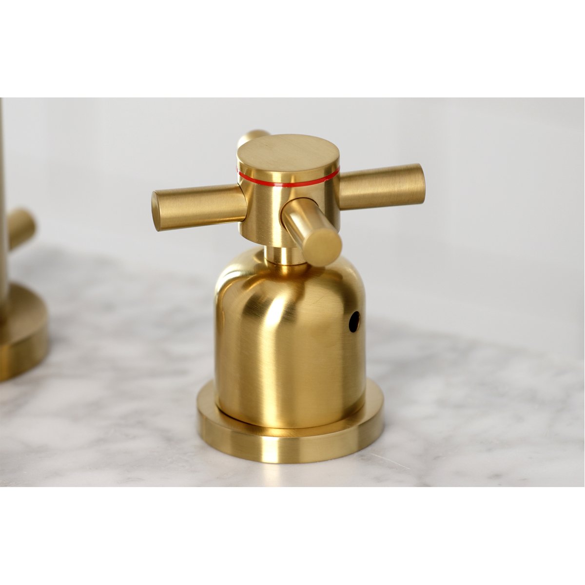 Kingston Brass Concord Deck Mount Widespread Bathroom Faucet with Brass Pop-Up