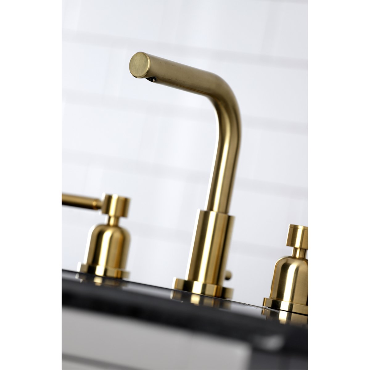 Kingston Brass Concord Fauceture 8-Inch Widespread Deck Mount Bathroom Faucet