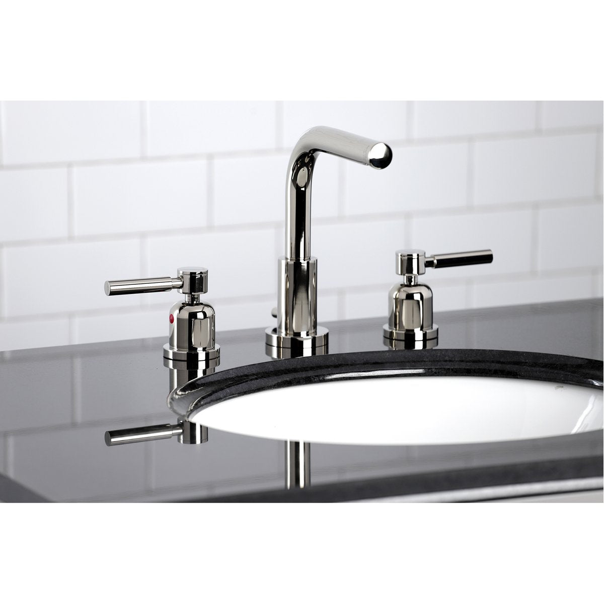 Kingston Brass Concord Fauceture 8-Inch Widespread Deck Mount Bathroom Faucet