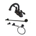 Kingston Brass Fauceture FSK1616ACL American Classic 4" Centerset Lavatory Faucet with Bathroom Accessory Package in Naples Bronze-Bathroom Faucets-Free Shipping-Directsinks.