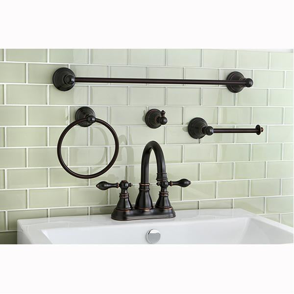 Kingston Brass Fauceture FSK1616ACL American Classic 4" Centerset Lavatory Faucet with Bathroom Accessory Package in Naples Bronze-Bathroom Faucets-Free Shipping-Directsinks.