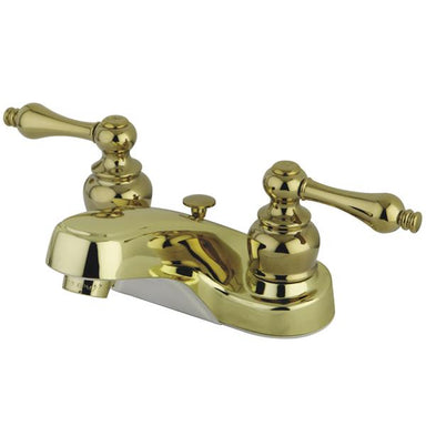 Kingston Brass GKB251AL Water Saving Magellan Centerset Chrome Lavatory Faucet with Lever Handles and ABS Pop-up-Bathroom Faucets-Free Shipping-Directsinks.