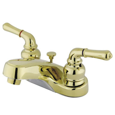 Kingston Brass Water Saving Magellan Centerset Lavatory Faucet with Lever Handles and Brass Pop-up-Bathroom Faucets-Free Shipping-Directsinks.