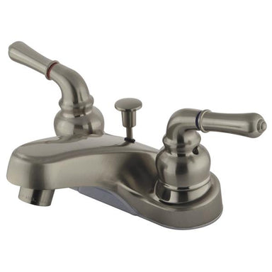 Kingston Brass Water Saving Magellan Centerset Lavatory Faucet with Lever Handles and ABS Pop-up-Bathroom Faucets-Free Shipping-Directsinks.