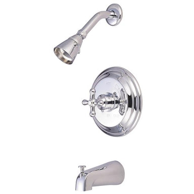 Kingston Brass GKB3631AX Water Saving Restoration Tub and Shower Faucet in Chrome with Cross Handles-Shower Faucets-Free Shipping-Directsinks.