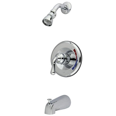 Kingston Brass GKB631 Water Saving Magellan Tub and Shower Faucet with Water Savings Showerhead in Chrome-Shower Faucets-Free Shipping-Directsinks.