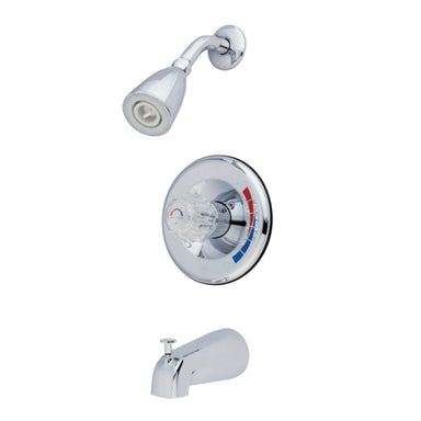 Kingston Brass GKB681 Water Saving Chatham Tub and Shower Faucet with Single Acrylic Handle in Chrome-Shower Faucets-Free Shipping-Directsinks.