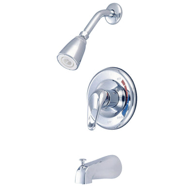 Kingston Brass GKB691 Water Saving Chatham Tub and Shower Faucet with 1.5GPM Showerhead and Single Loop Handle in Chrome-Shower Faucets-Free Shipping-Directsinks.