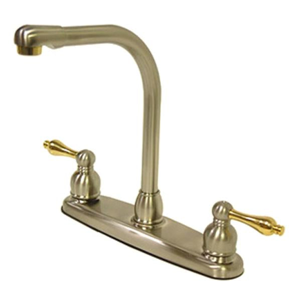 Kingston Brass Water Saving Victorian High Arch Kitchen Faucet with Lever Handles-Kitchen Faucets-Free Shipping-Directsinks.