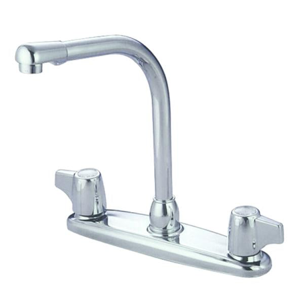 Kingston Brass GKB741 Water Saving Magellan Centerset Chrome Kitchen Faucet with Canopy Handles-Kitchen Faucets-Free Shipping-Directsinks.