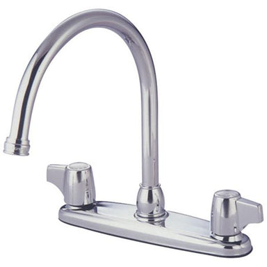Kingston Brass GKB771 Water Saving Vista Centerset Kitchen Faucet with Canopy Handles in Chrome-Kitchen Faucets-Free Shipping-Directsinks.