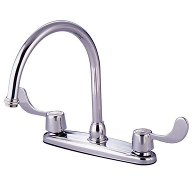 Kingston Brass GKB781 Water Saving Vista Centerset Kitchen Faucet with Blade Handles in Chrome-Kitchen Faucets-Free Shipping-Directsinks.