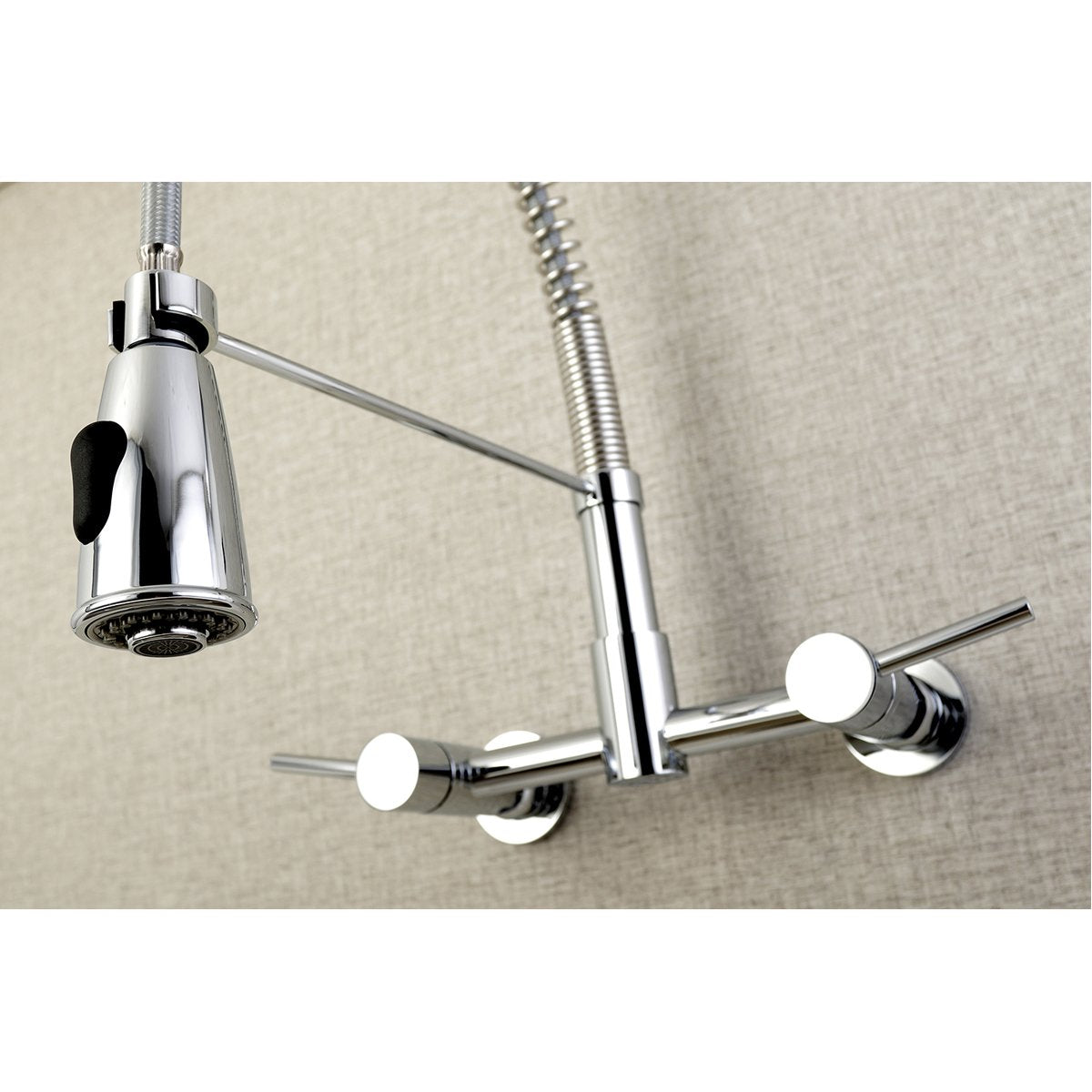 Kingston Brass Gourmetier Concord 2-Handle 2-Hole Wall Mount Pull-Down Kitchen Faucet