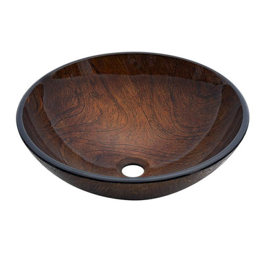 Dawn Tempered Glass Hand Painted Brown Round Shape Vessel Bathroom Sink-Bathroom Sinks Fast Shipping at DirectSinks.