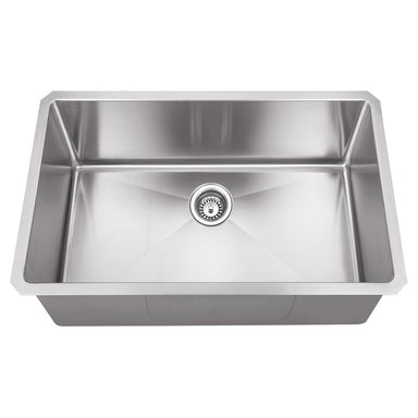 Hardware Resources Stainless Steel 16 Gauge Rectangular Fabricated Kitchen Sink-DirectSinks