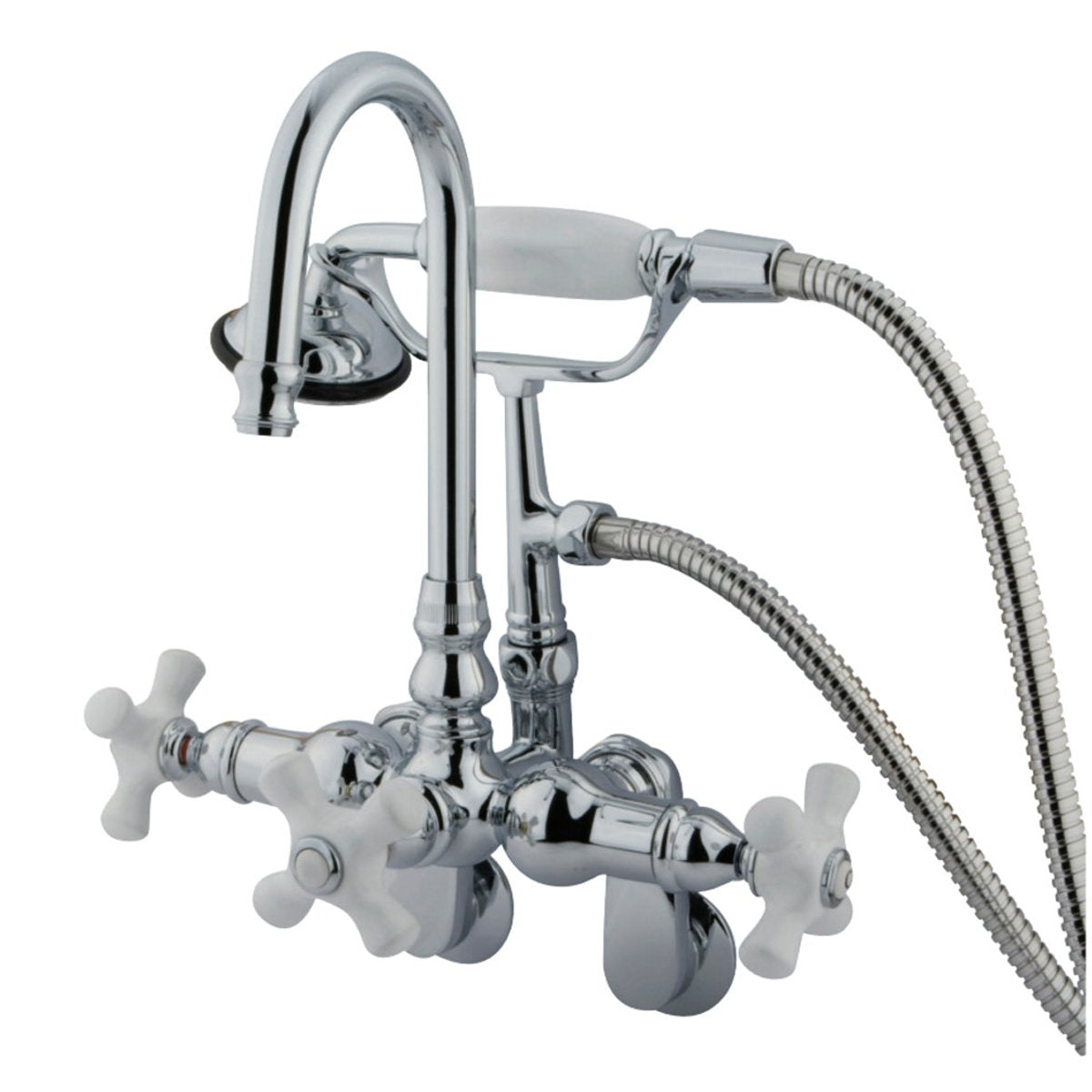 Kingston Brass Vintage Clawfoot Tub Faucet with Hand Shower in Polished Chrome
