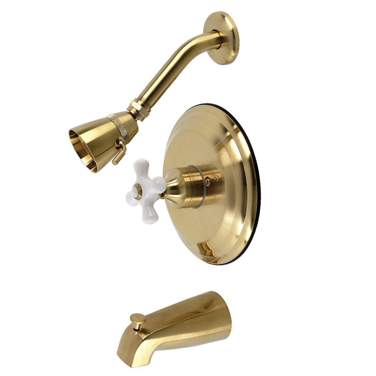 Kingston Brass Restoration Cross Handle Tub and Shower Faucet