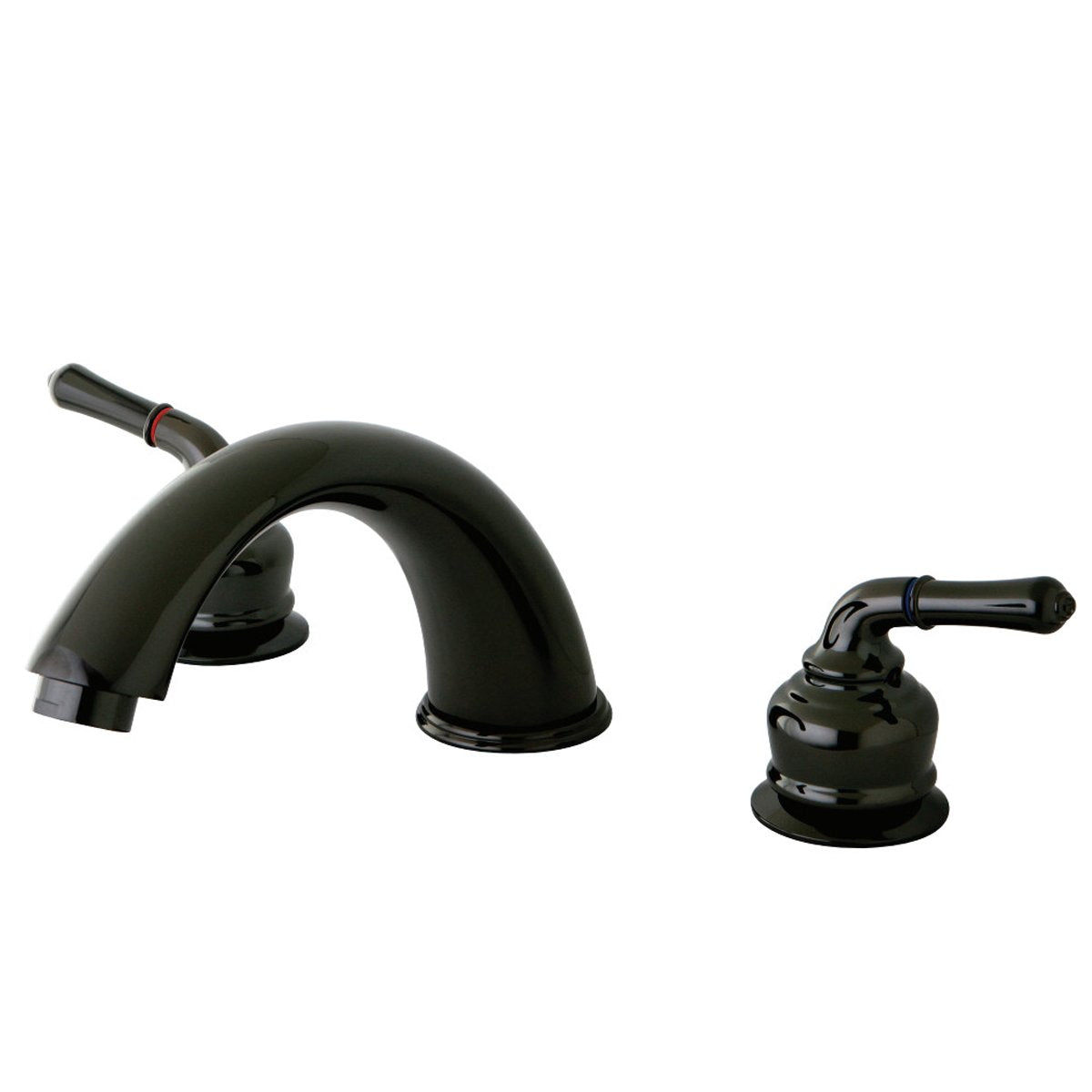Kingston Brass Water Onyx Roman Tub Faucet in Black Stainless Steel