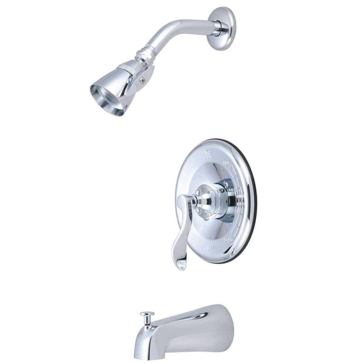 Kingston Brass Nu French Single Handle Tub and Shower Faucet in Polished Chrome-Shower Faucets-Free Shipping-Directsinks.
