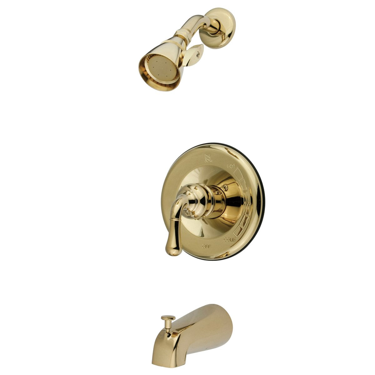 Kingston Brass Magellan Single Handle Tub and Shower Faucet in Polished Brass-Shower Faucets-Free Shipping-Directsinks.