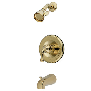 Kingston Brass Magellan Single Handle Tub and Shower Faucet in Polished Brass-Shower Faucets-Free Shipping-Directsinks.