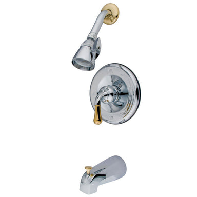 Kingston Brass Magellan Single Handle Tub and Shower Faucet in Polished Chrome and Polished Brass-Shower Faucets-Free Shipping-Directsinks.