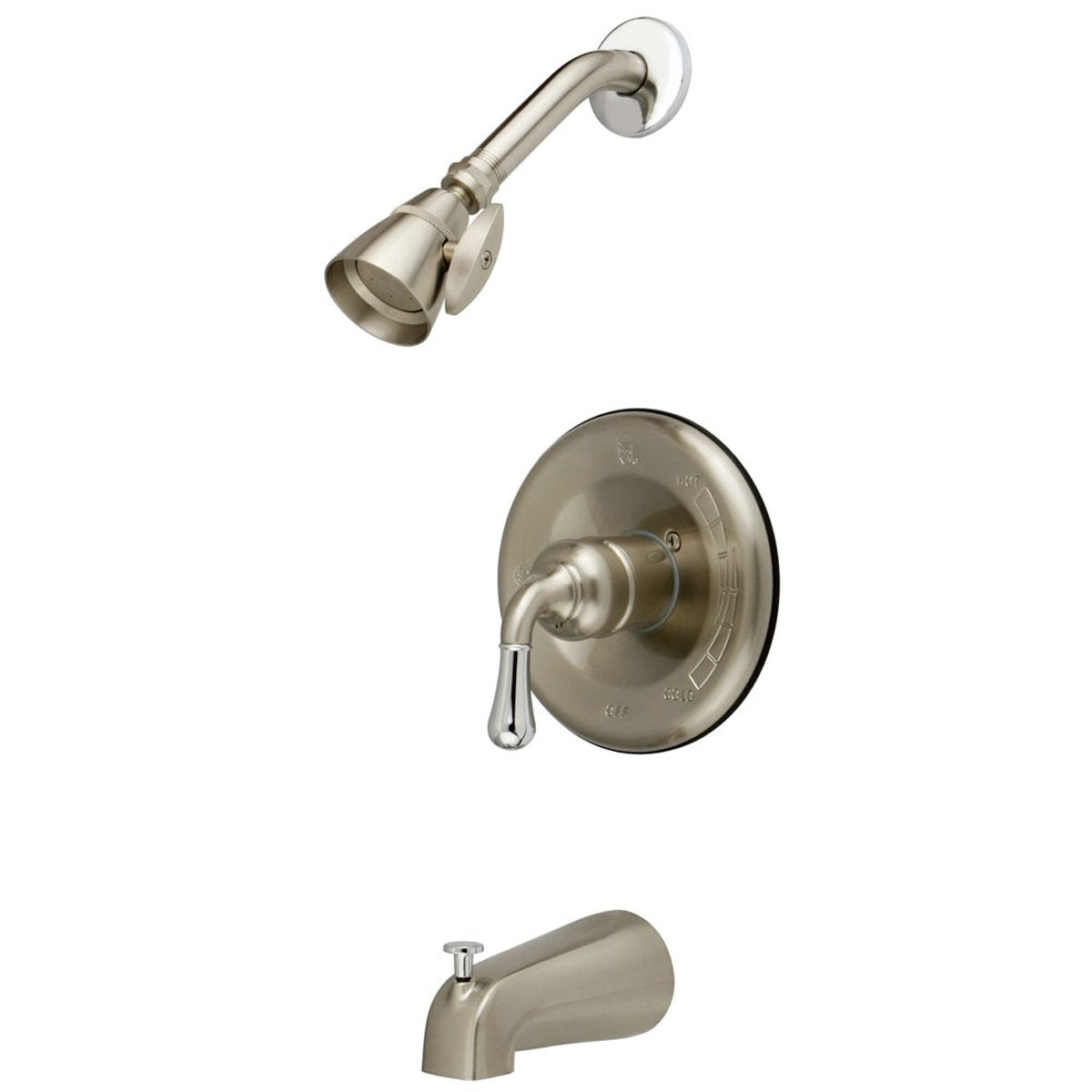 Kingston Brass Magellan Trim Only for Single Handle Tub and Shower Faucet in Satin Nickel with Polished Chrome-Shower Faucets-Free Shipping-Directsinks.