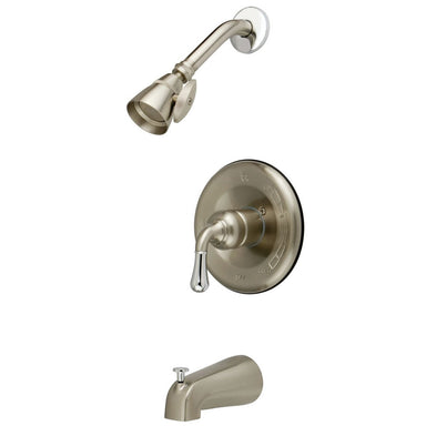 Kingston Brass Magellan Trim Only for Single Handle Tub and Shower Faucet in Satin Nickel with Polished Chrome-Shower Faucets-Free Shipping-Directsinks.