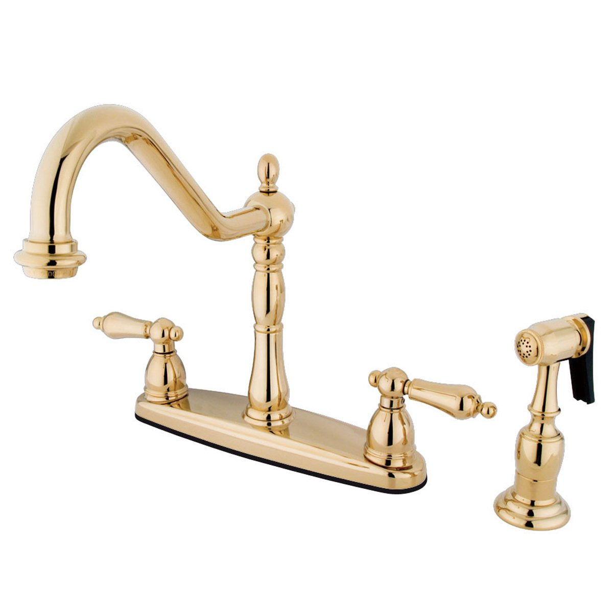 Kingston Brass Heritage 8" Center Kitchen Faucet with Brass Sprayer-Kitchen Faucets-Free Shipping-Directsinks.