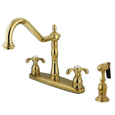 Kingston Brass French Country Double Handle 8" Centerset Kitchen Faucet-Kitchen Faucets-Free Shipping-Directsinks.