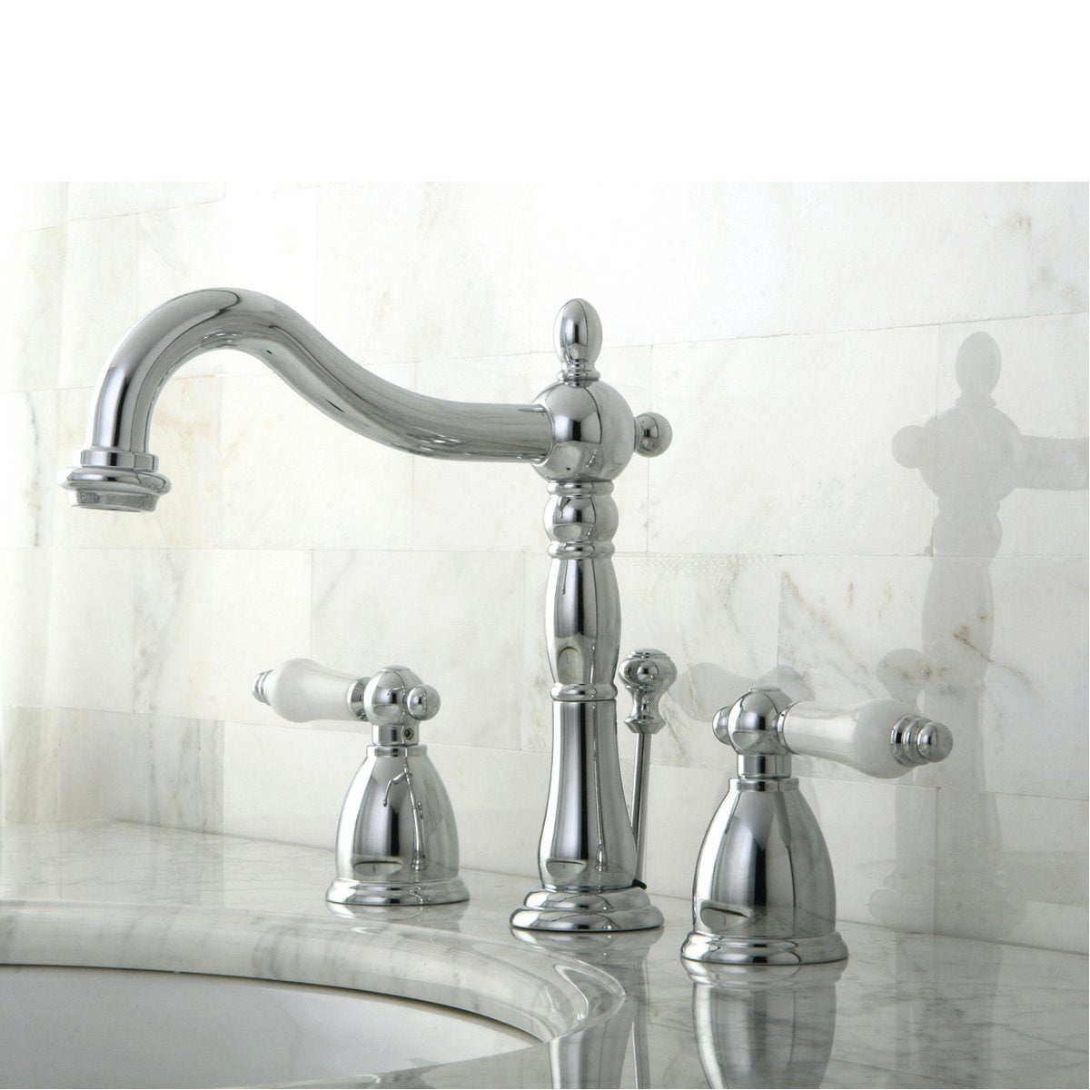 Kingston Brass Heritage 3-Hole 8-Inch Widespread Bathroom Faucet