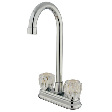 Kingston Brass Magellan Two Handle 4" Centerset High-Arch Bar Faucet in Polished Chrome-Bar Faucets-Free Shipping-Directsinks.