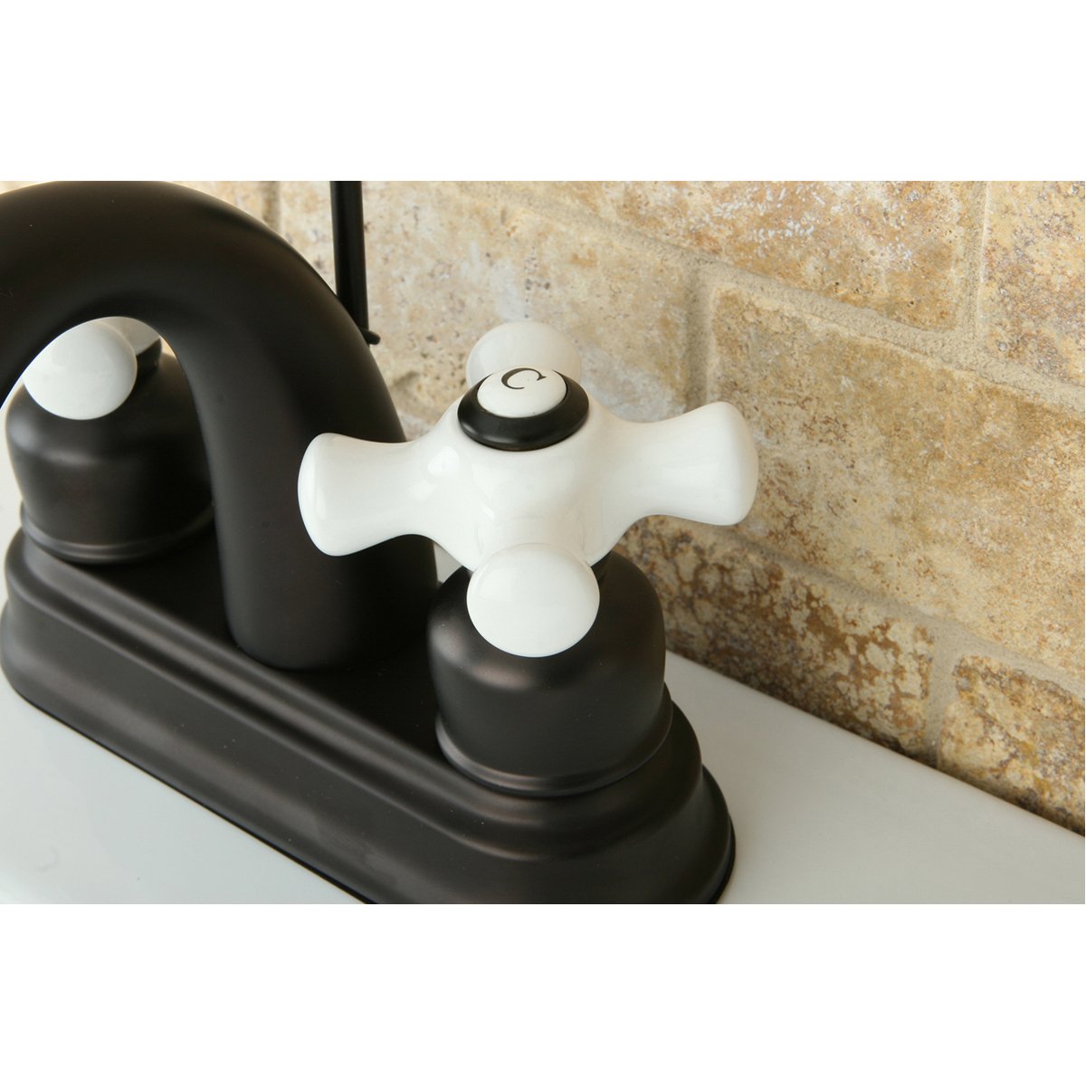 Kingston Brass Restoration 4-Inch Centerset Deck Mount Bathroom Faucet