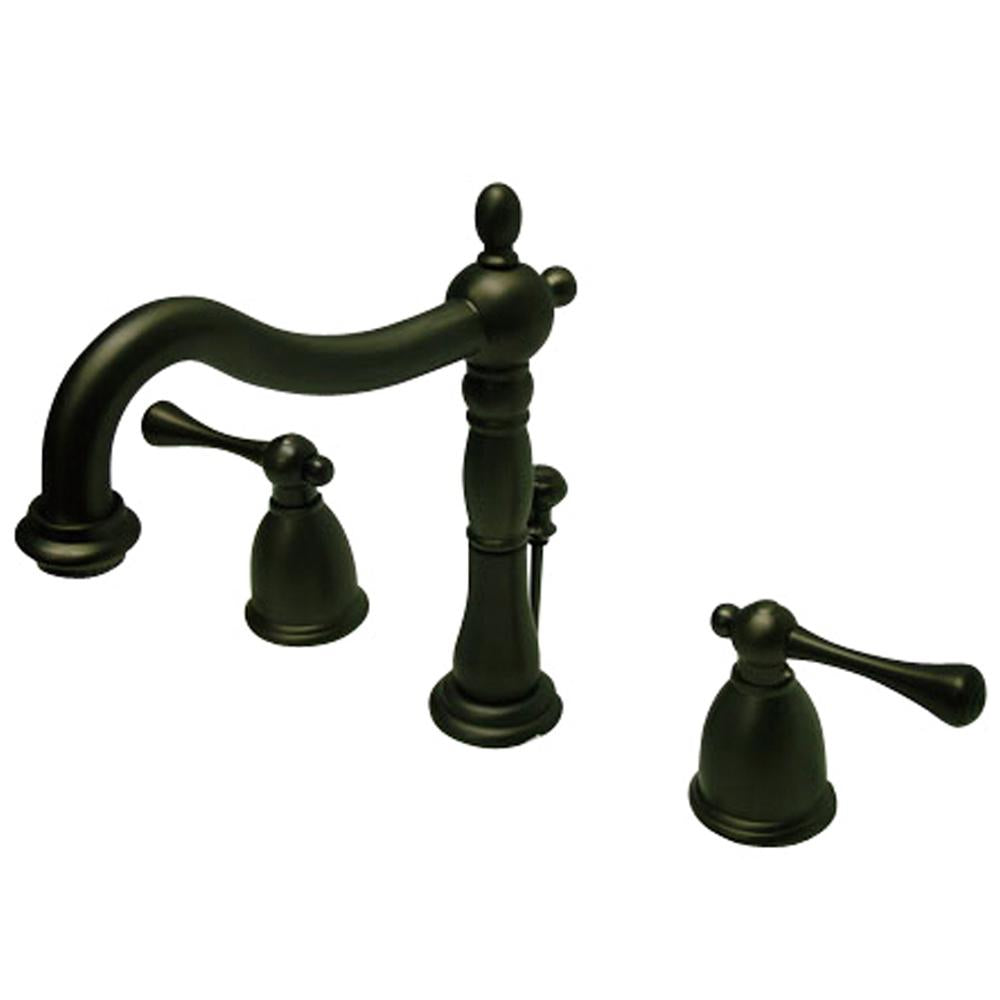 Kingston Brass Two Handle 8" to 14" Widespread Lavatory Faucet with Brass Pop-up-Bathroom Faucets-Free Shipping-Directsinks.