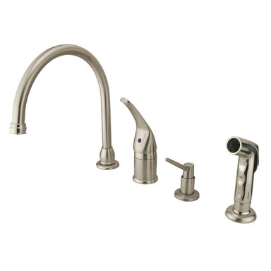 Kingston Brass Chatham Single Handle Kitchen Faucet with Soap Dispenser-Kitchen Faucets-Free Shipping-Directsinks.