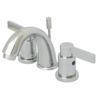 Kingston Brass NuvoFusion Double Handle 4" to 8" Mini Widespread Lavatory Faucet with Brass Pop-up-Bathroom Faucets-Free Shipping-Directsinks.