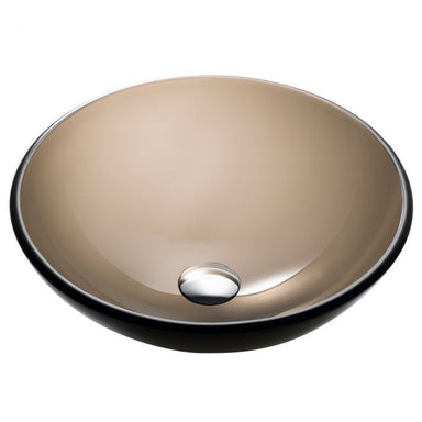 KRAUS 14 Inch Glass Vessel Sink in Clear Brown-Bathroom Sinks-DirectSinks