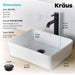 KRAUS 19-Inch Modern Rectangular White Porcelain Ceramic Bathroom Vessel Sink and Ramus Faucet Combo Set with Pop-Up Drain, Oil Rubbed Bronze Finish-Bathroom Sinks & Faucet Combos-DirectSinks