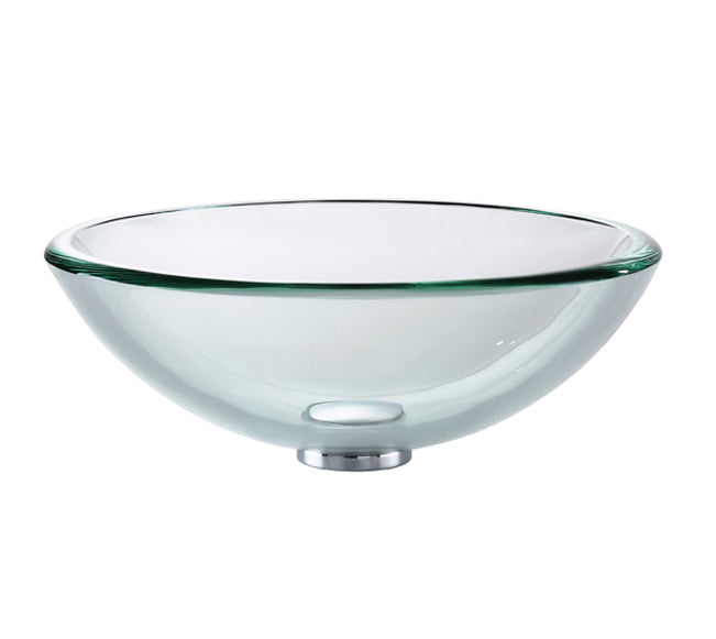 KRAUS 19 mm Thick Glass Vessel Sink in Clear-Bathroom Sinks-DirectSinks